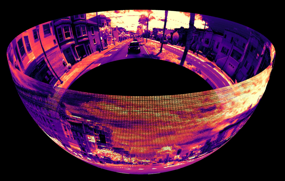 Ouster LiDAR and 360 camera fusion image 1